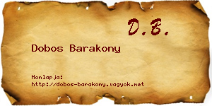 Dobos Barakony névjegykártya