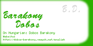 barakony dobos business card